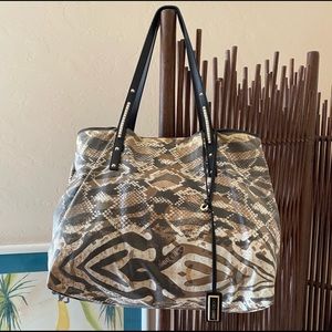 Jimmy Choo Coated Print Canvas Scarlet Tote